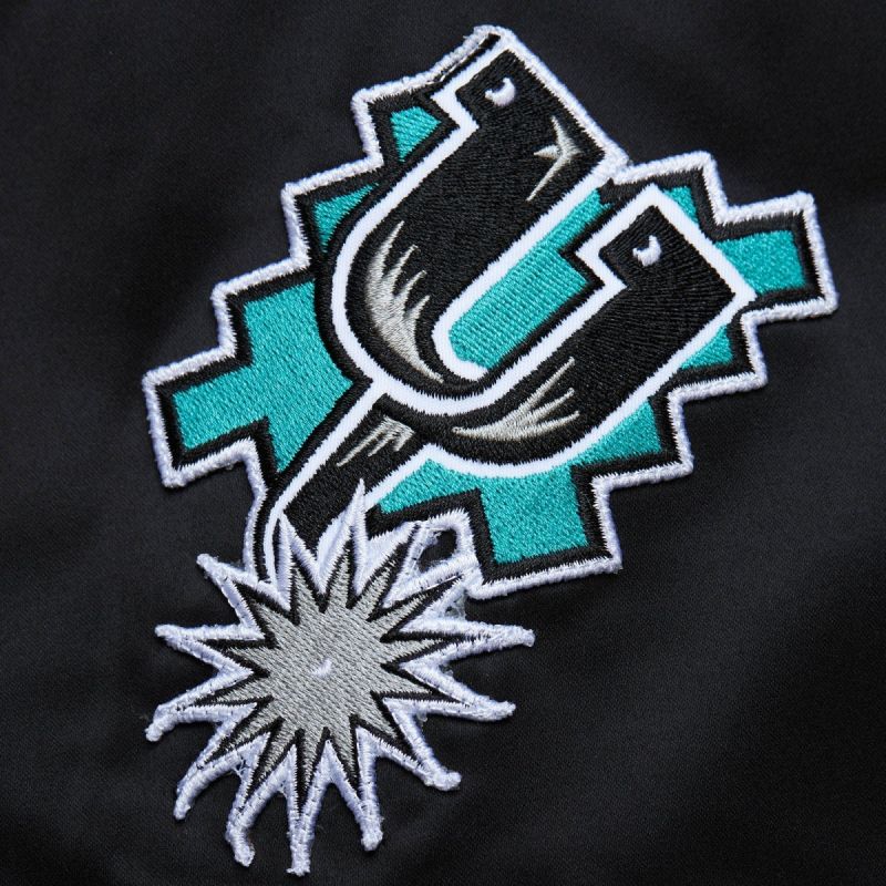 Mitchell & Ness Lightweight Satin Bomber San Antonio Spurs M Jacket SJKT6599-SASYYPPPBLCK