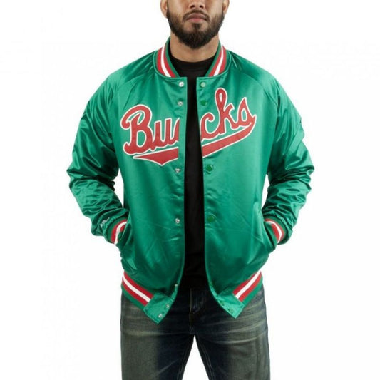 Mitchell & Ness NBA Milwaukee Bucks Lightweight Jacket M STJKMG18013-MBUDKGN