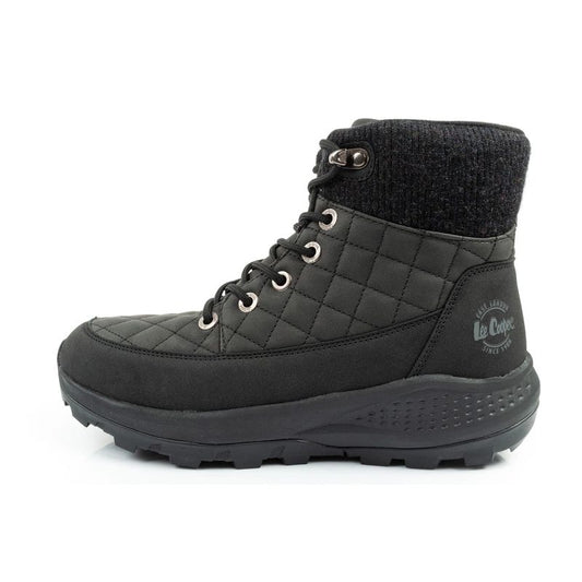 Lee Cooper women's winter hiking sports shoes, insulated, black, eco-leather
