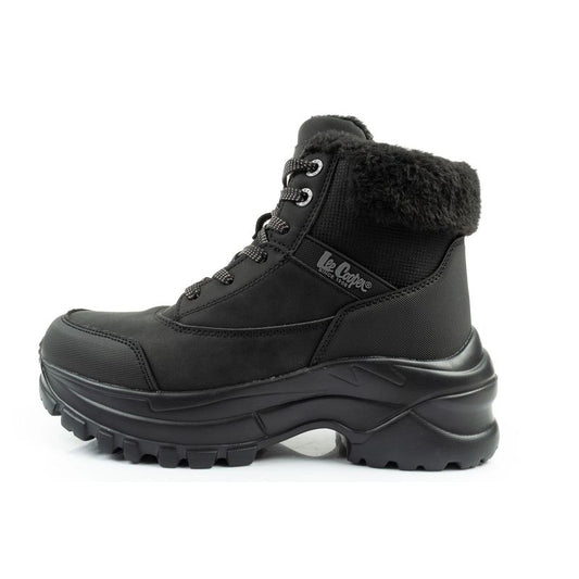 Lee Cooper women's winter hiking sports shoes, insulated, black, lace-up