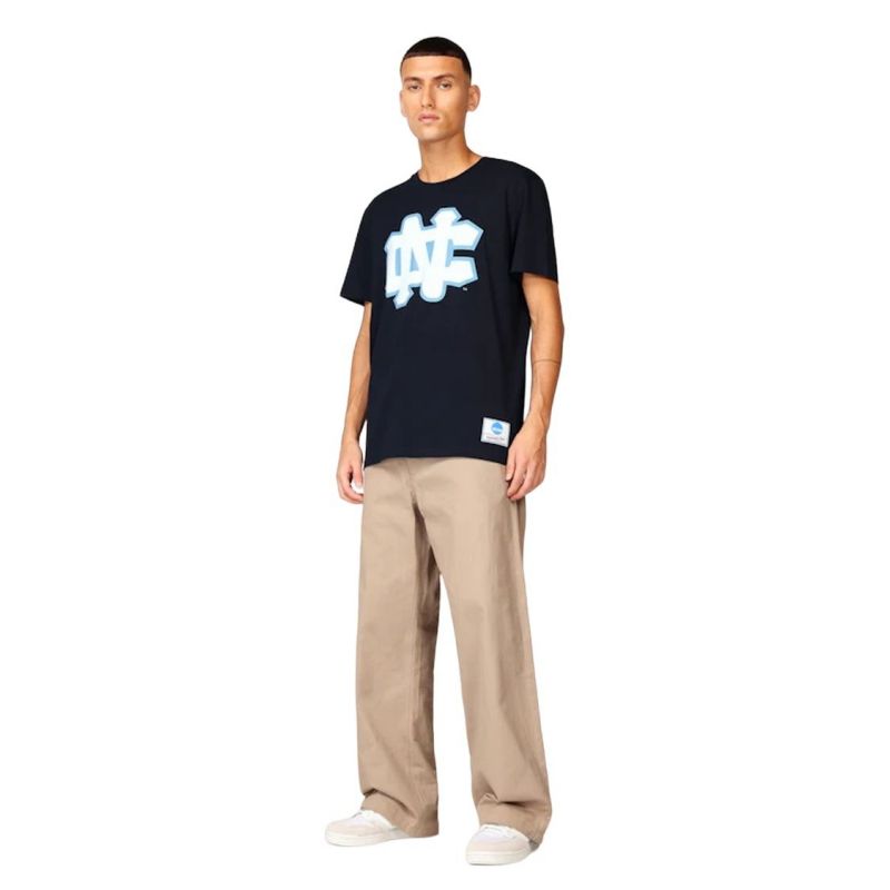 Mitchell & Ness NCAA University Of North Carolina Large Logo Tee M BMTRINTL1272-UNCNAVY