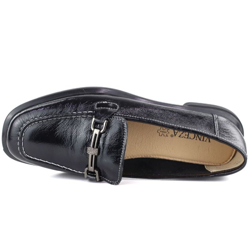 Women's leather shoes classic black Vinceza 86429