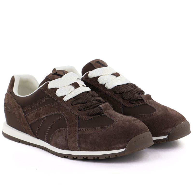Women's brown suede leather shoes Vinceza 86427