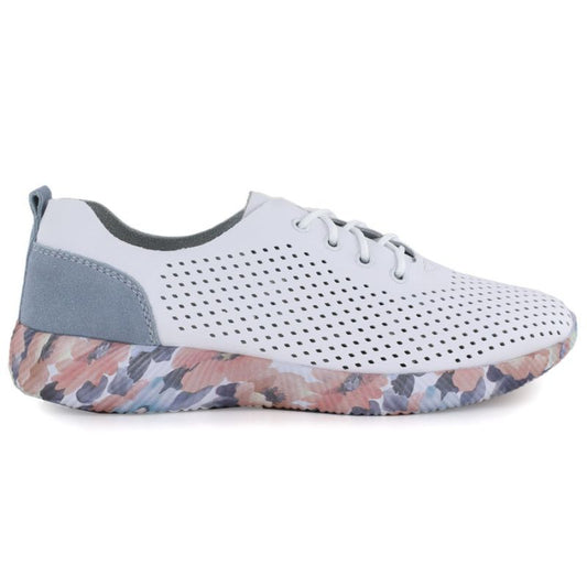 Women's leather openwork shoes white Artiker 58C0586