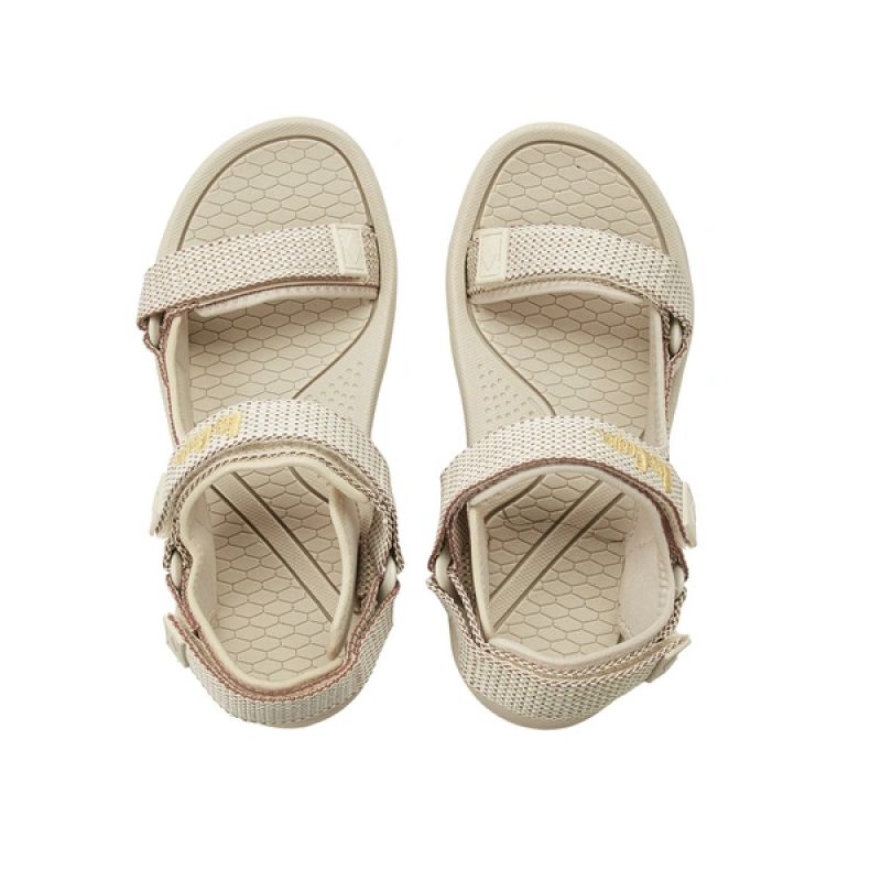 Lee Cooper women's shoes velcro sandals for summer on the beach, light beige cream