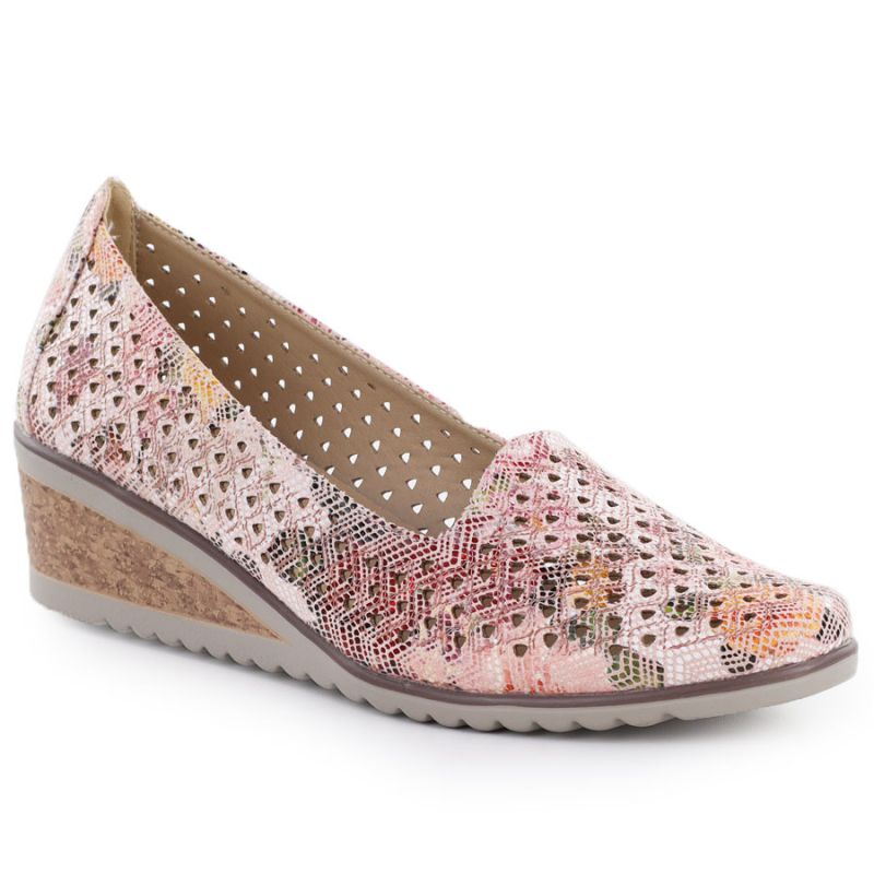 Women's openwork wedge shoes, multicolored, Potocki SZ12306