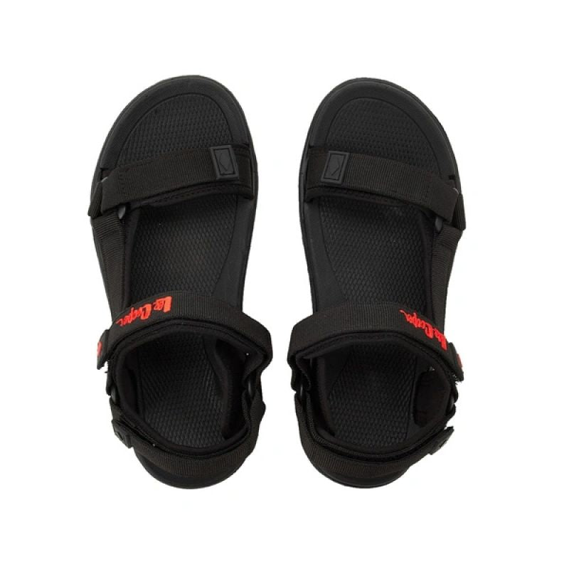 Lee Cooper women's shoes with velcro straps for summer beach sandals, lightweight black