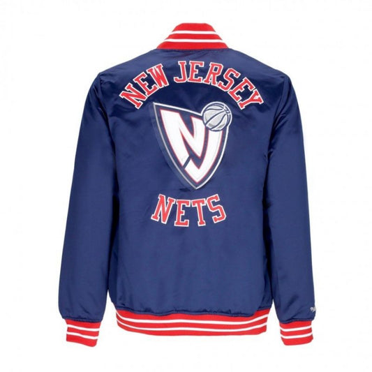 Mitchell & Ness NBA Heavyweight Satin Jacket New Jersey Nets OJBF3413-NJNYYPPPNAVY