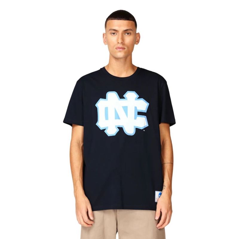 Mitchell & Ness NCAA University Of North Carolina Large Logo Tee M BMTRINTL1272-UNCNAVY