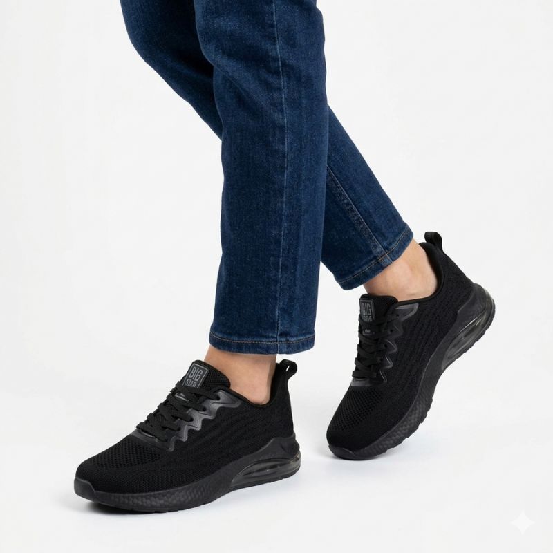 Black men's sports shoes Big Star TT174145