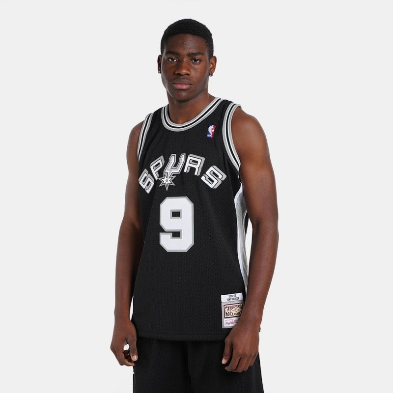 Mitchell & Ness San Antonio Spurs NBA Swingman Jersey Spurs 2001 Tony Parker M SMJYLG19018-SASBLCK01TPA