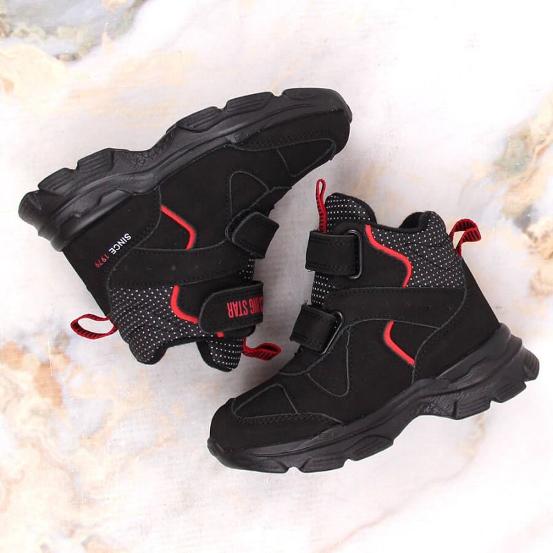 Big Star Jr INT1883 high-top sports shoes black