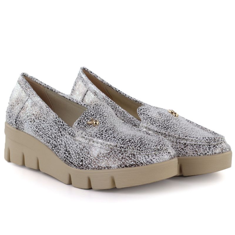 Women's gold platform shoes M.Daszyński MR23109D