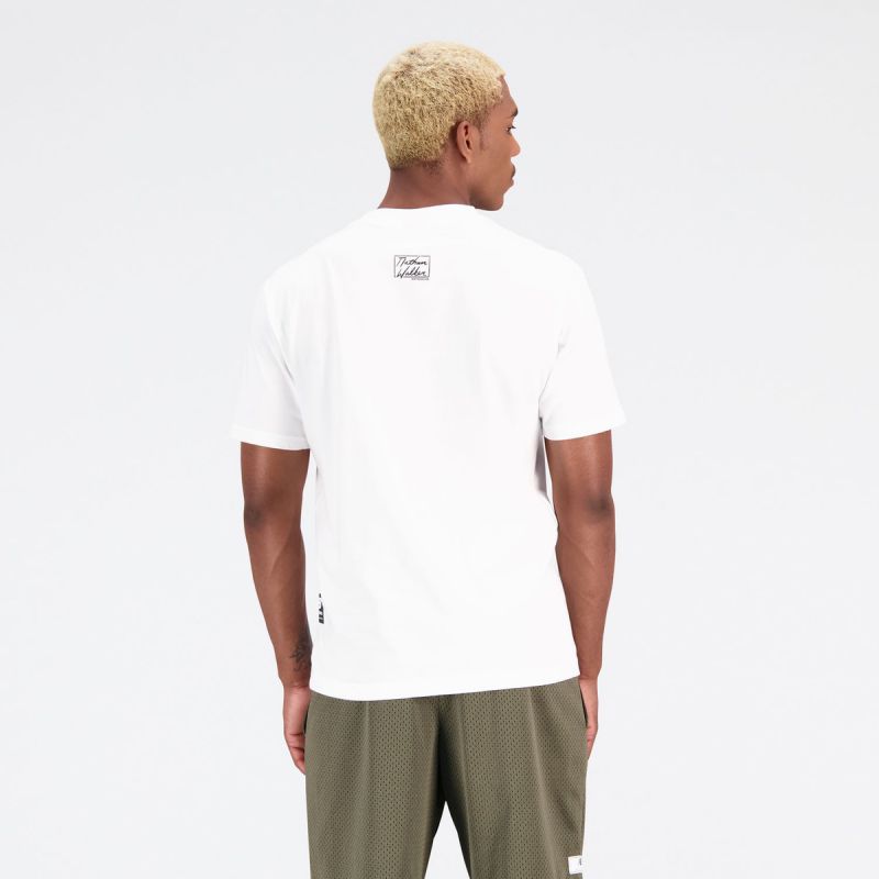 New Balance Hoops Cotton Jersey Short Wt M MT31589WT