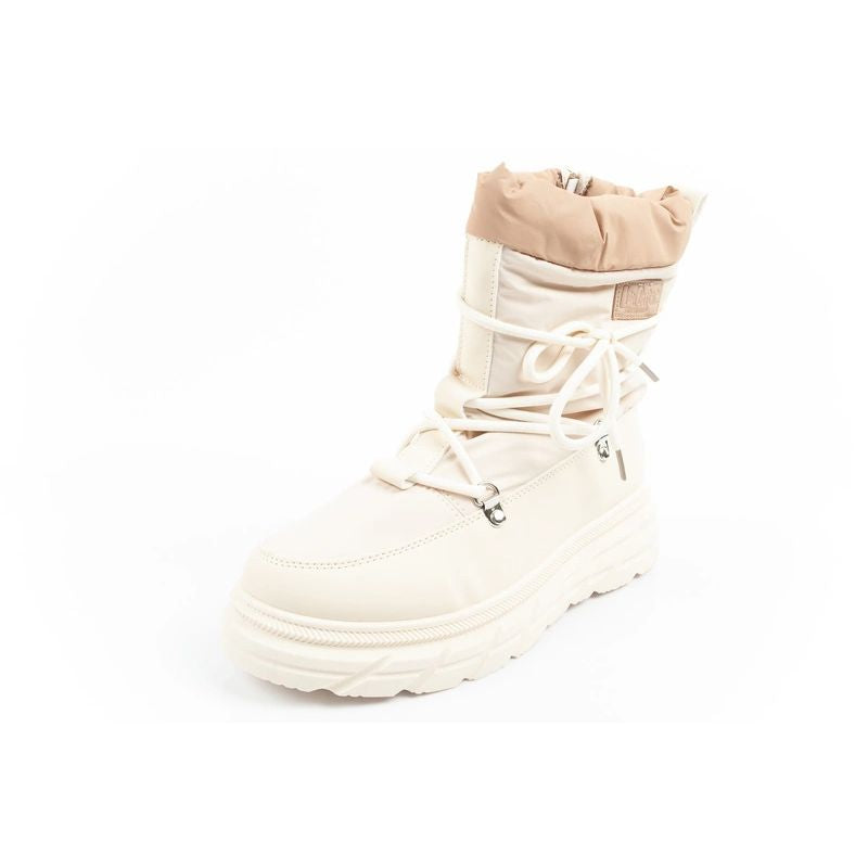 Lee Cooper women's winter hiking shoes, insulated, beige and cream