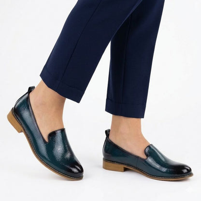 Women's patent leather shoes, navy blue, Potocki 19337