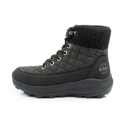 Lee Cooper women's winter hiking sports shoes, insulated, black, eco-leather