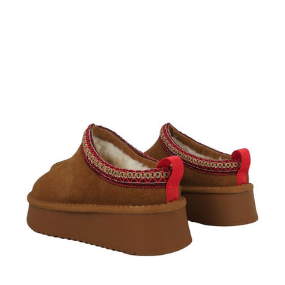 Women's leather shoes Solo Soprani Couture Sabot fur Hugh Platform light brown SSW421P22 51