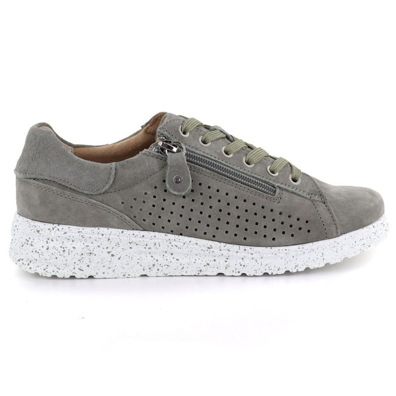 Women's leather openwork shoes on a green platform M.Daszyński 26PB17-04
