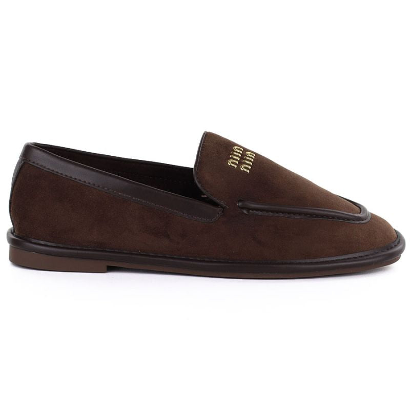 Women's suede brown lords shoes Vinceza 62271