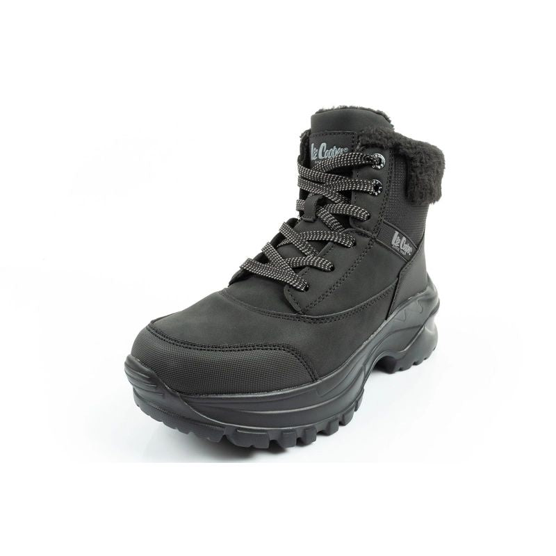 Lee Cooper women's winter hiking sports shoes, insulated, black, lace-up