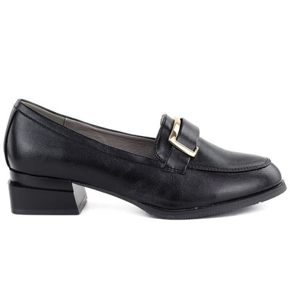 Women's black block heel shoes M. DASZYŃSKI SA267-2