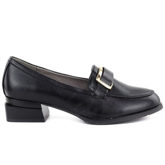 Women's black block heel shoes M. DASZYŃSKI SA267-2