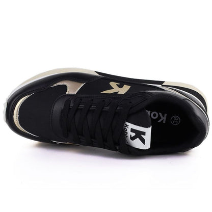 Women's leather sports shoes black Kobbo 100102