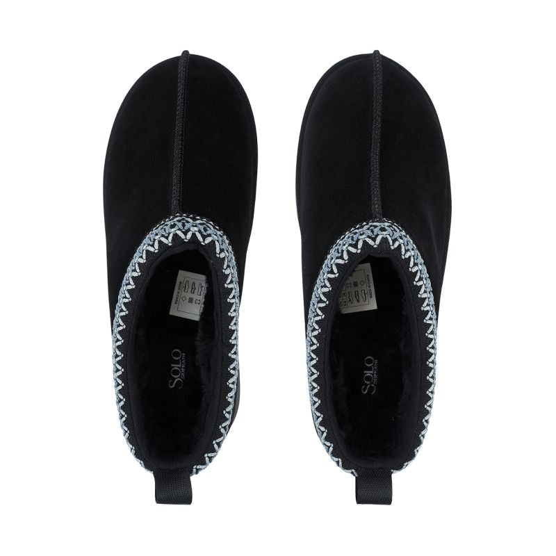 Women's leather shoes Solo Soprani Couture Sabot fur Hugh Platform black SSW421P22 53