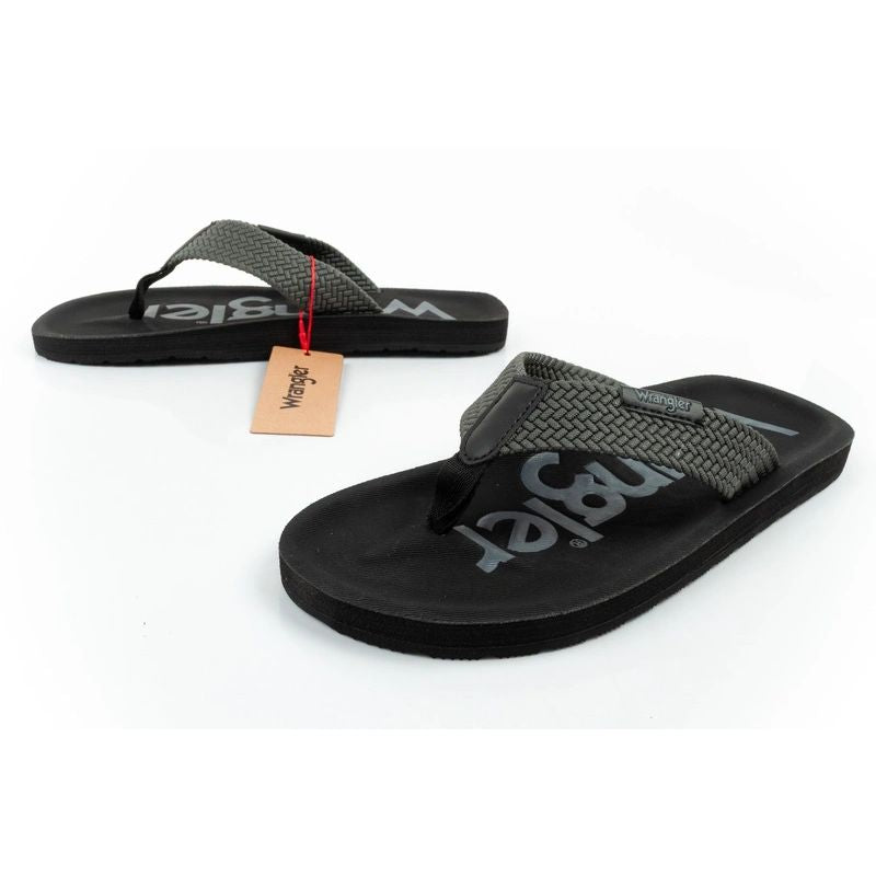 Wrangler men's Zane Flipflop shoes, gray flip-flops