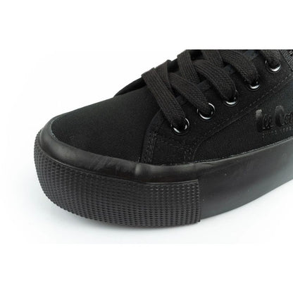 Lee Cooper women's sports shoes fabric platform sneakers black