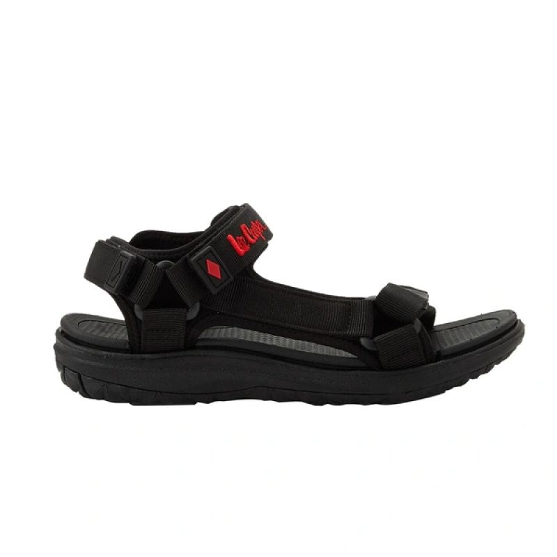 Lee Cooper women's shoes with velcro straps for summer beach sandals, lightweight black