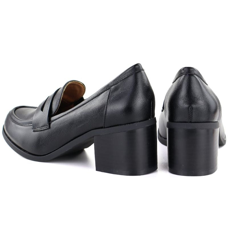 Women's black high-heeled lords shoes M.Daszyński MR2201D-3A