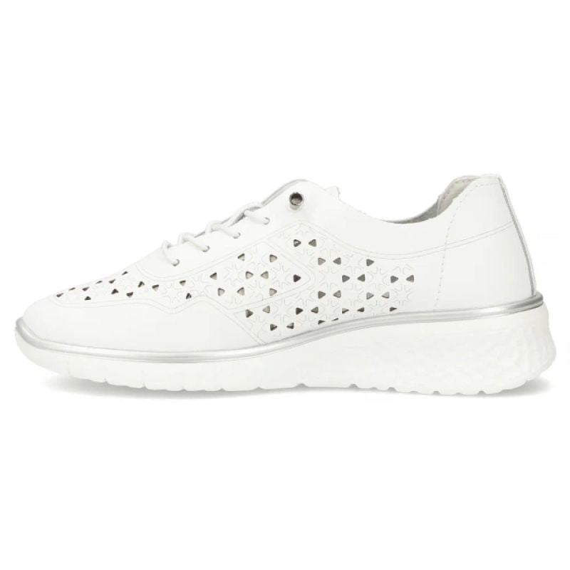 Women's leather openwork shoes, white Filippo DP6714