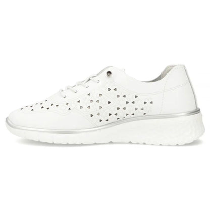 Women's leather openwork shoes, white Filippo DP6714