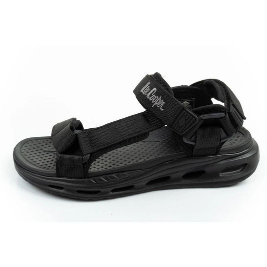 Lee Cooper men's shoes with velcro straps for summer, lightweight black