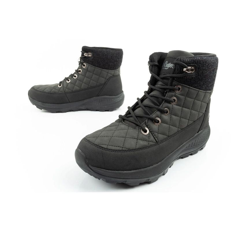 Lee Cooper women's winter hiking sports shoes, insulated, black, eco-leather