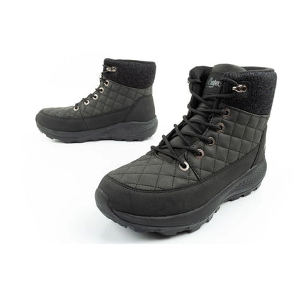 Lee Cooper women's winter hiking sports shoes, insulated, black, eco-leather