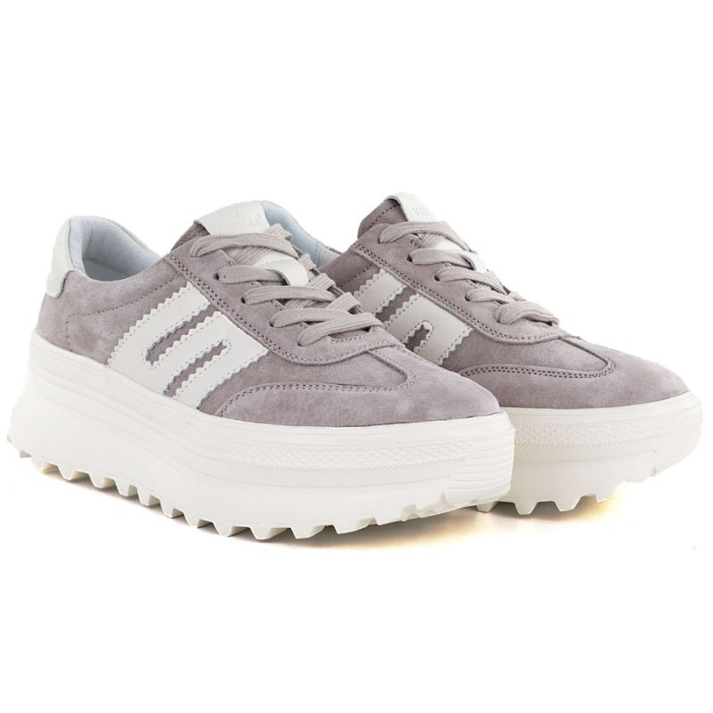 Women's beige leather platform shoes Vinceza 79614