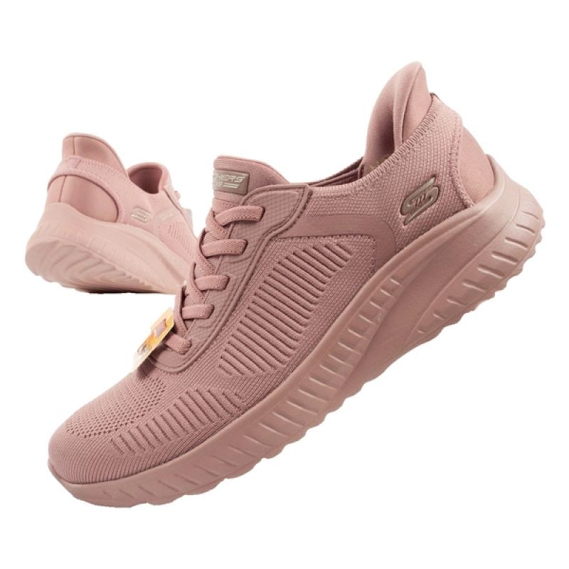 Skechers Bobs Squad-Chaos women's comfortable SLIP-INS sports shoes pink