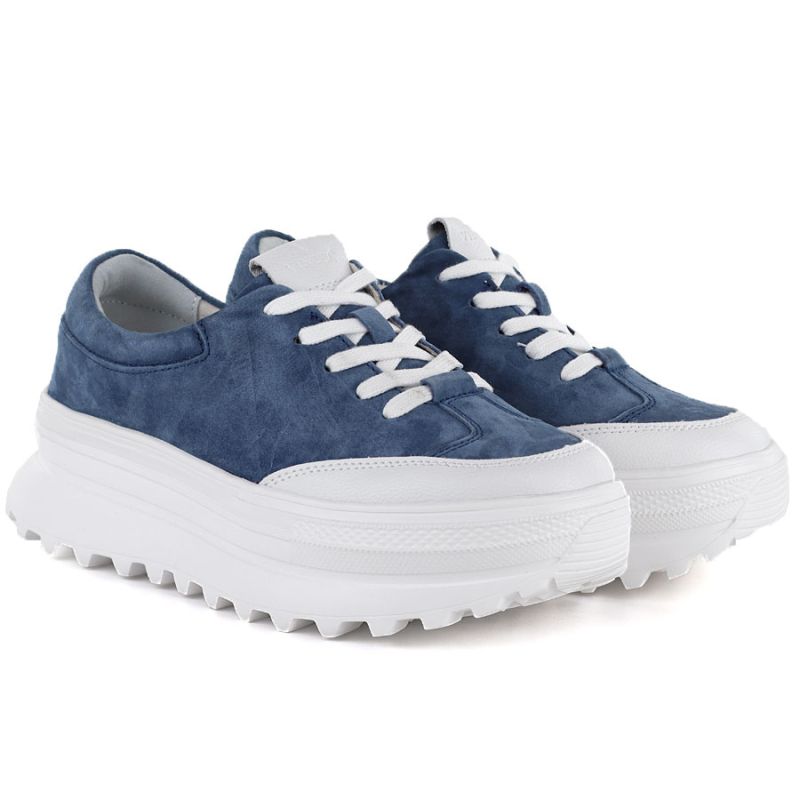 Women's blue leather platform shoes Vince