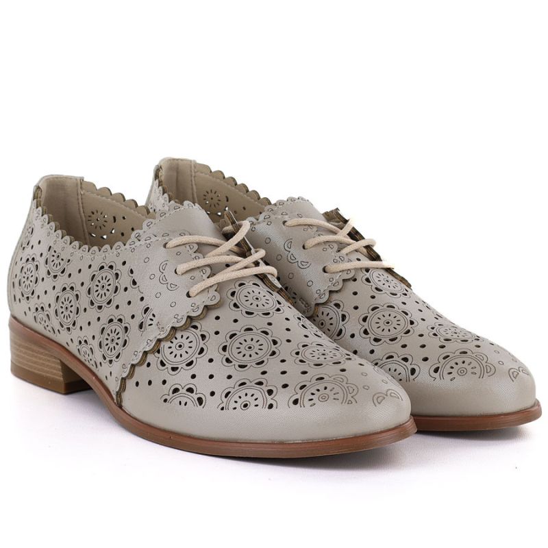 Women's openwork oxford shoes, gold, Potocki 12778