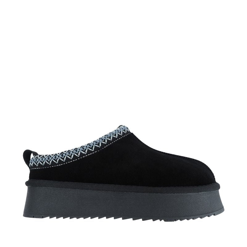 Women's leather shoes Solo Soprani Couture Sabot fur Hugh Platform black SSW421P22 53
