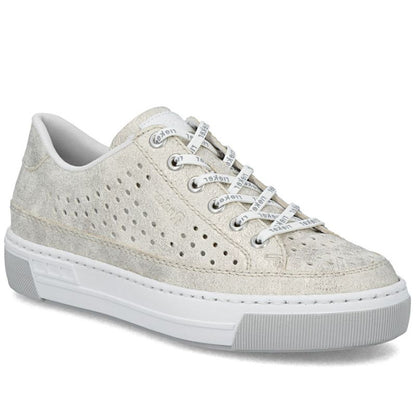 Women's comfortable, soft, beige openwork shoes Rieker L8849-60