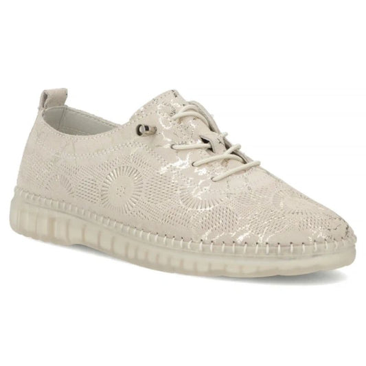 Beige leather shoes with elastic bands Filippo DP7810