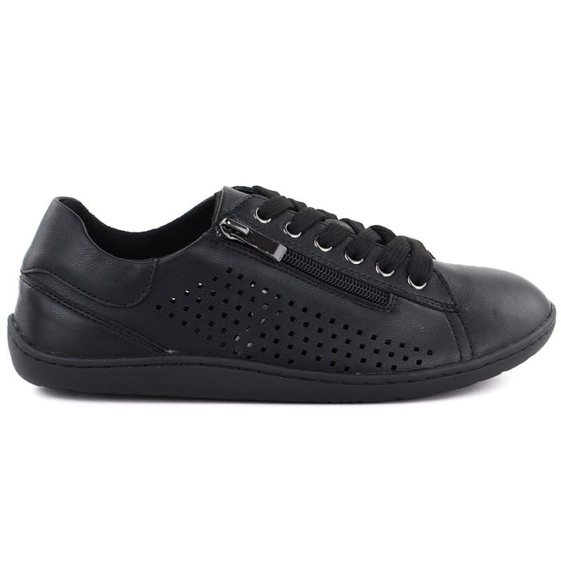 Women's leather barefoot shoes, openwork, black, Gino Fabiani OL38-6