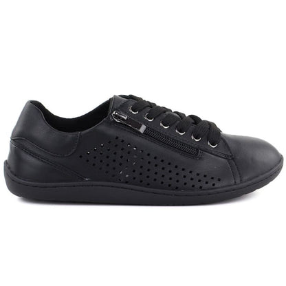 Women's leather barefoot shoes, openwork, black, Gino Fabiani OL38-6