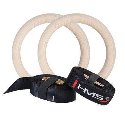 Wooden gymnastic rings with measuring tape HMS TX07
