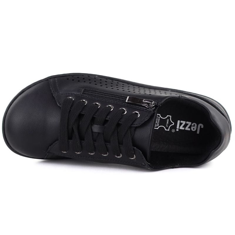 Women's leather barefoot shoes, openwork, black, Gino Fabiani OL38-6