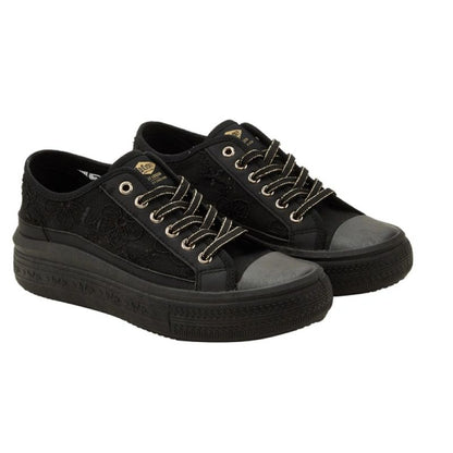 Lee Cooper women's sports shoes sneakers black platform lace